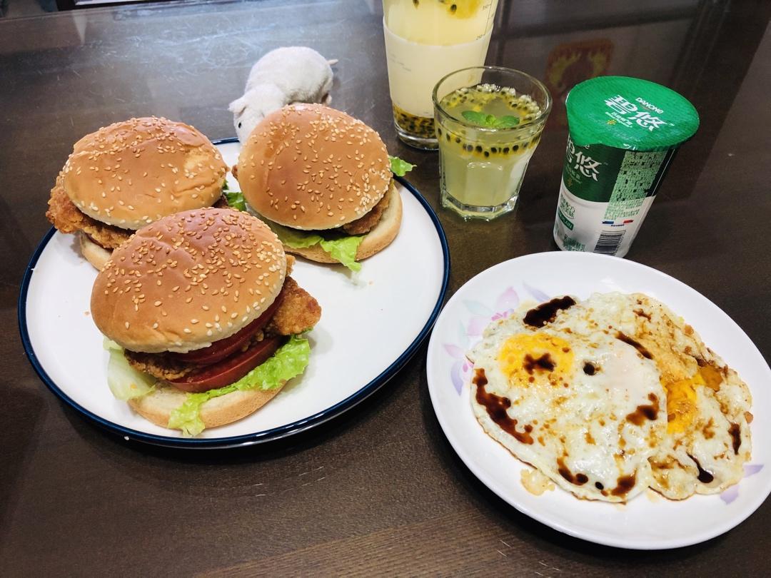 肯德基早餐汉堡轻松在家做 ---『玉米鸡肉汉堡包』