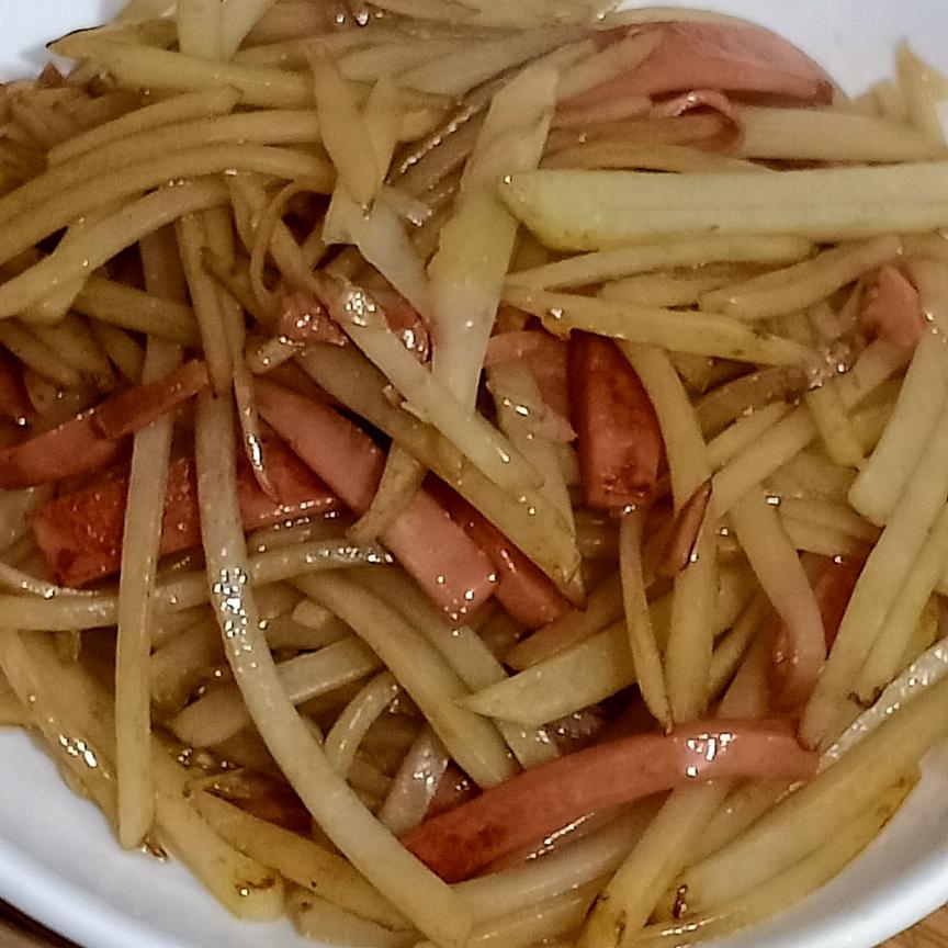 简单的火腿炒土豆丝的做法