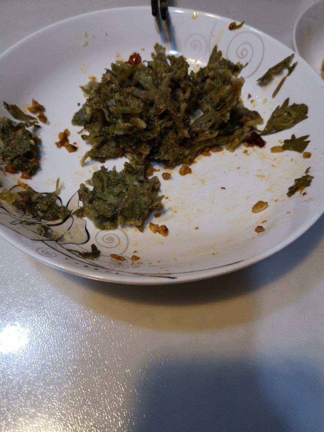 蒸芹菜叶（蒸野菜）