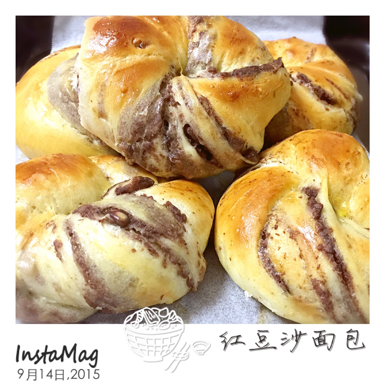豆沙卷面包