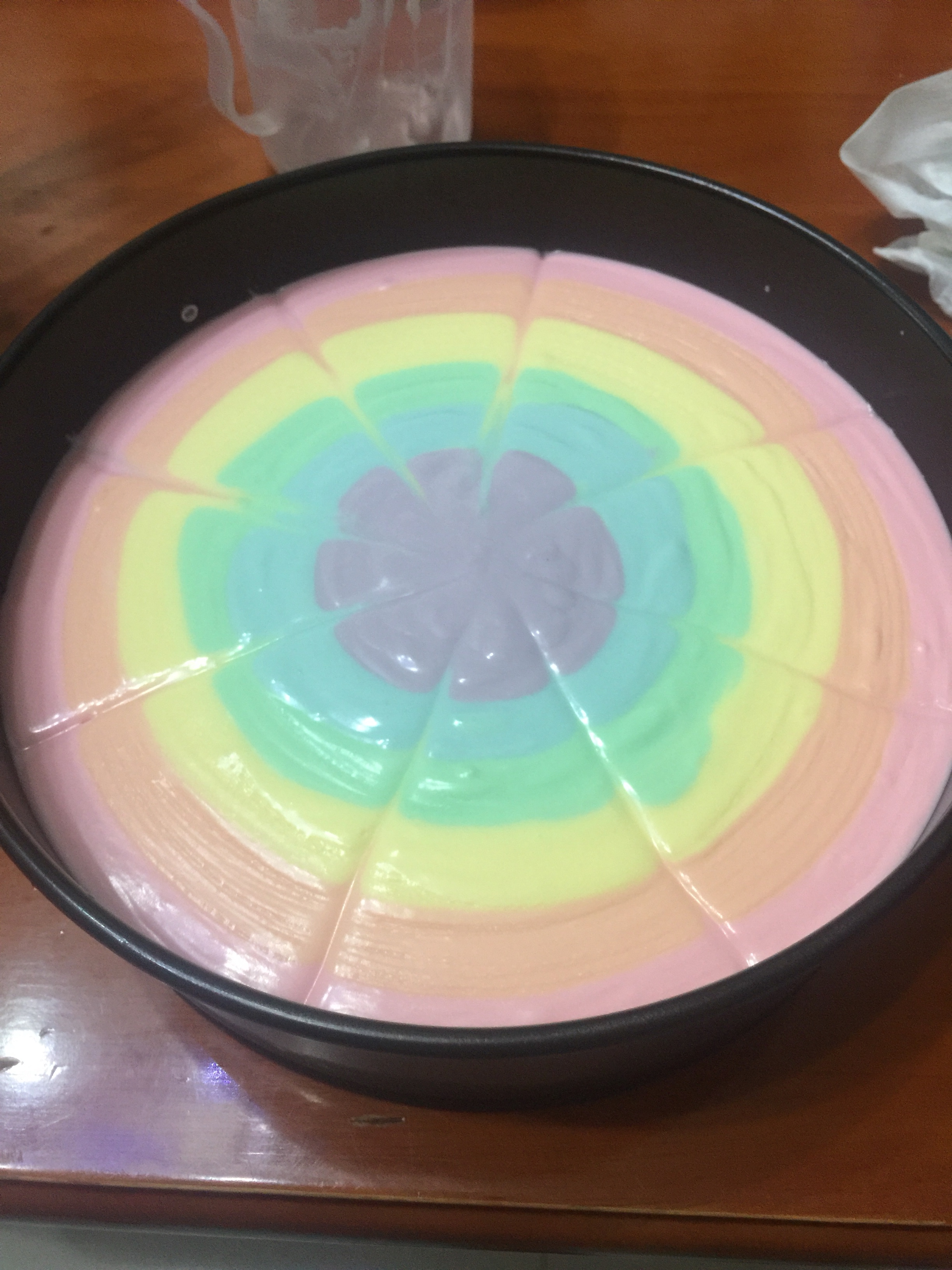 彩虹酸奶冻芝士慕斯蛋糕