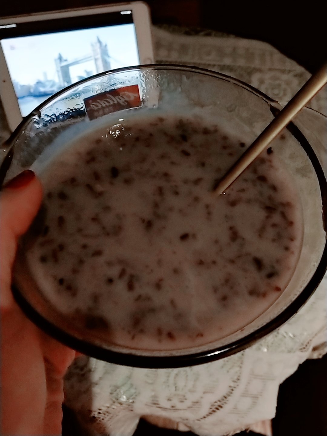 椰浆牛奶紫米露
