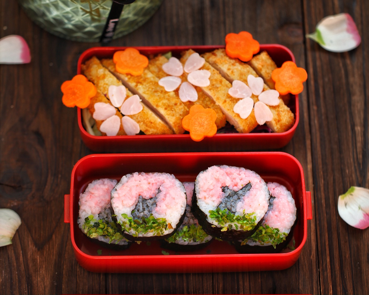 樱花树寿司卷藤椒鸡排便当#太阳谷食谱#的做法