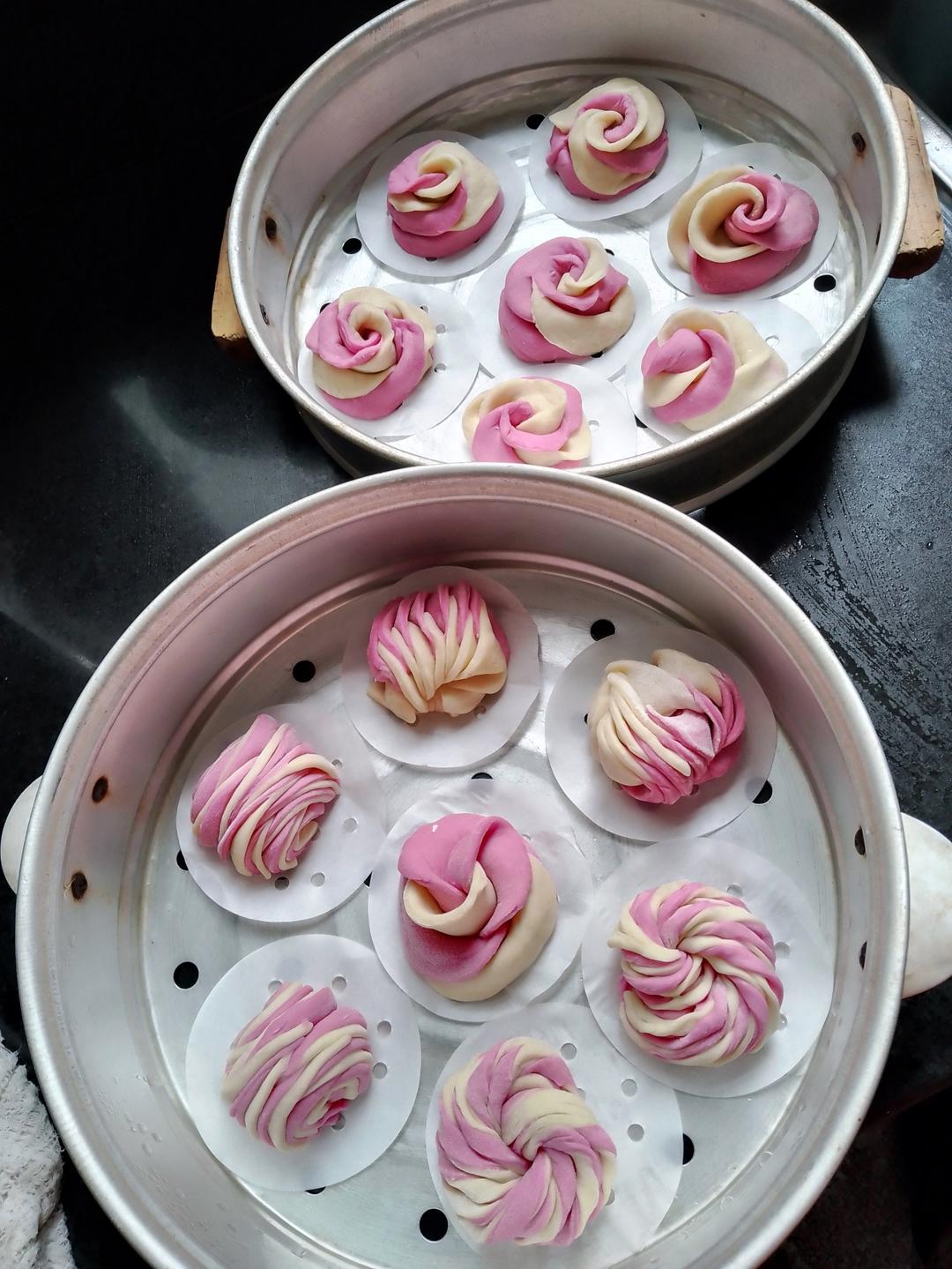 菠菜汁花卷(一次发酵 可甜可咸 )附两种花卷整形视频