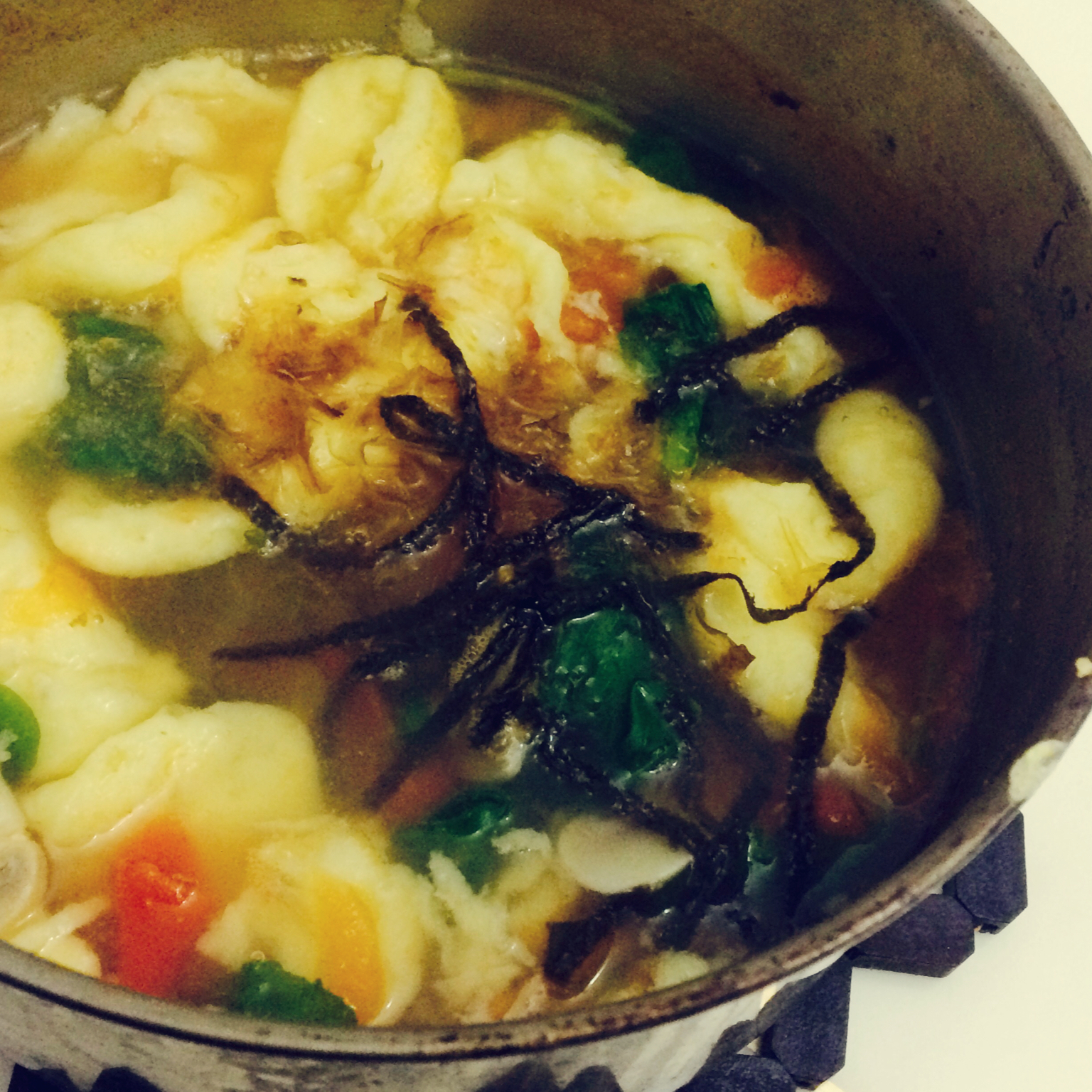 青菜鸡蛋面疙瘩汤