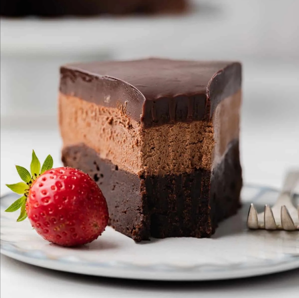 三层口感的巧克力慕斯蛋糕（Chocolate Brownie Mousse Cake）的做法 步骤10