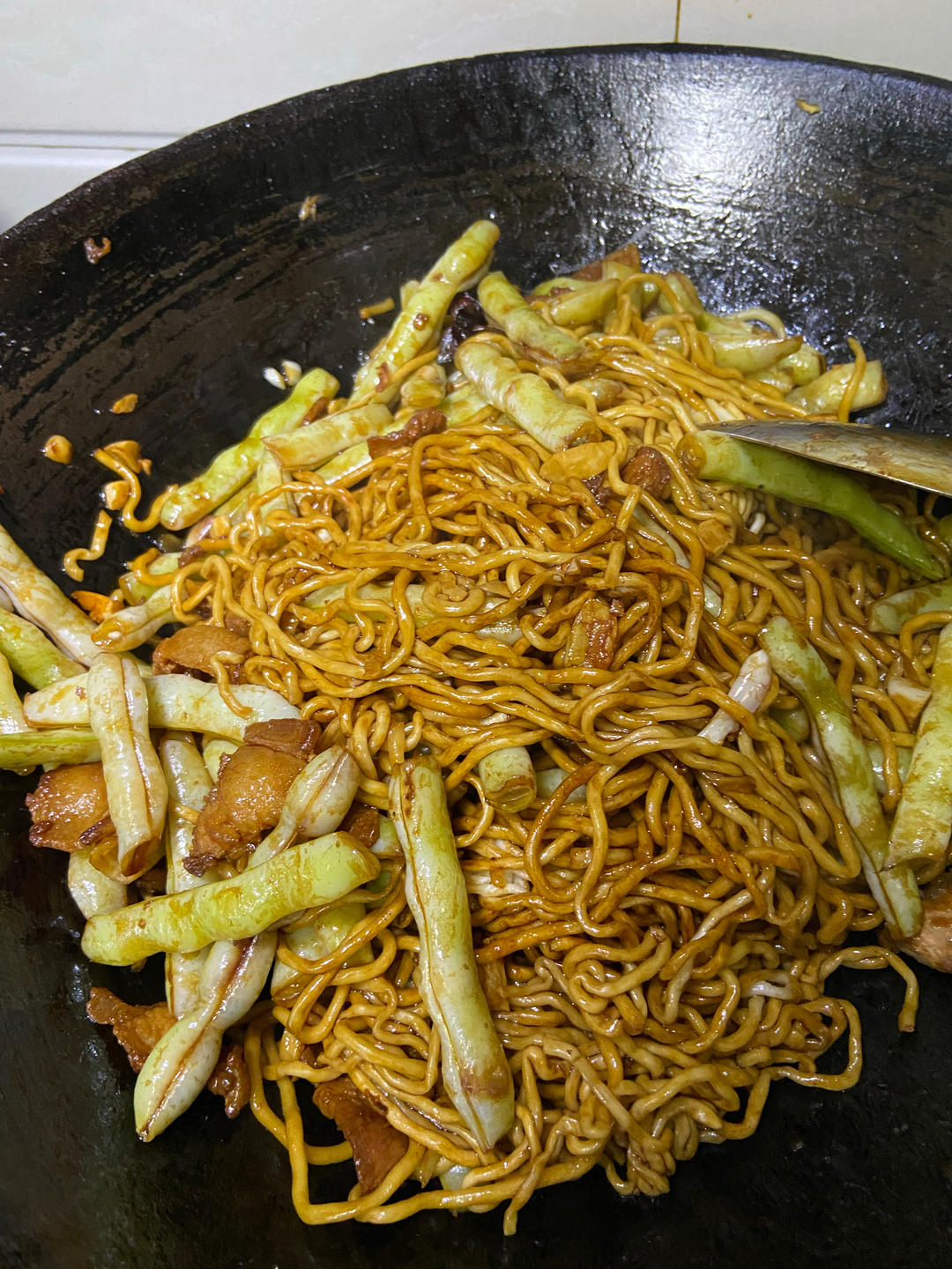 地道老北京扁豆焖面 豆角焖面 太好吃小心吃撑哦