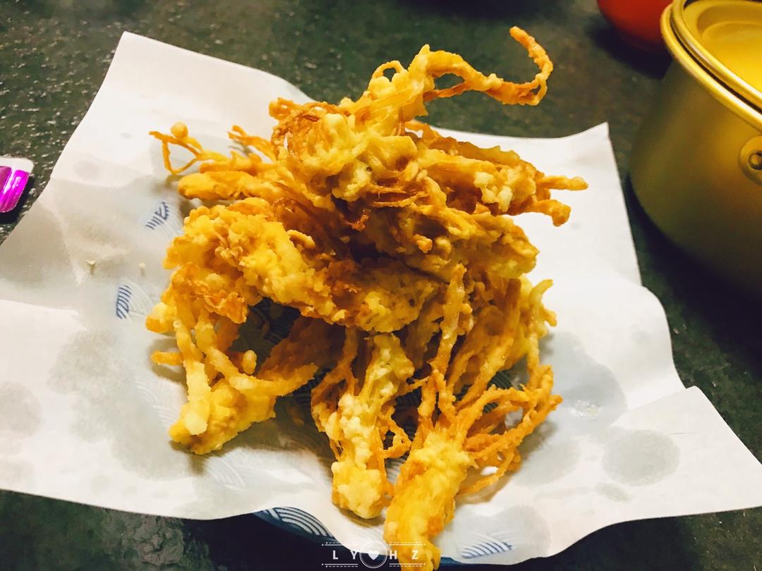 网红美食炸金针菇做法大解密 菜男创意菜