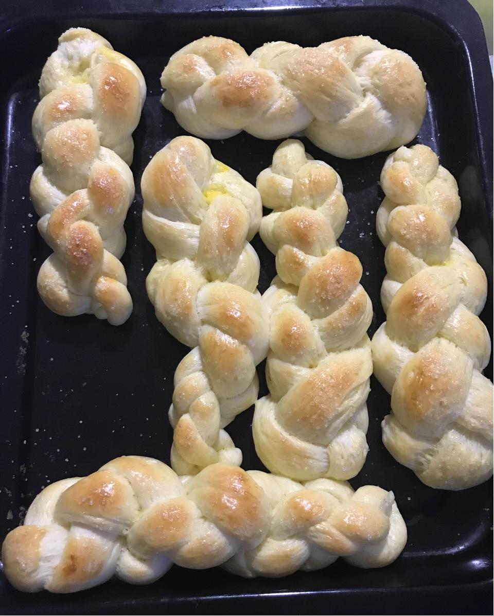 砂糖麻花面包（两股辫子）