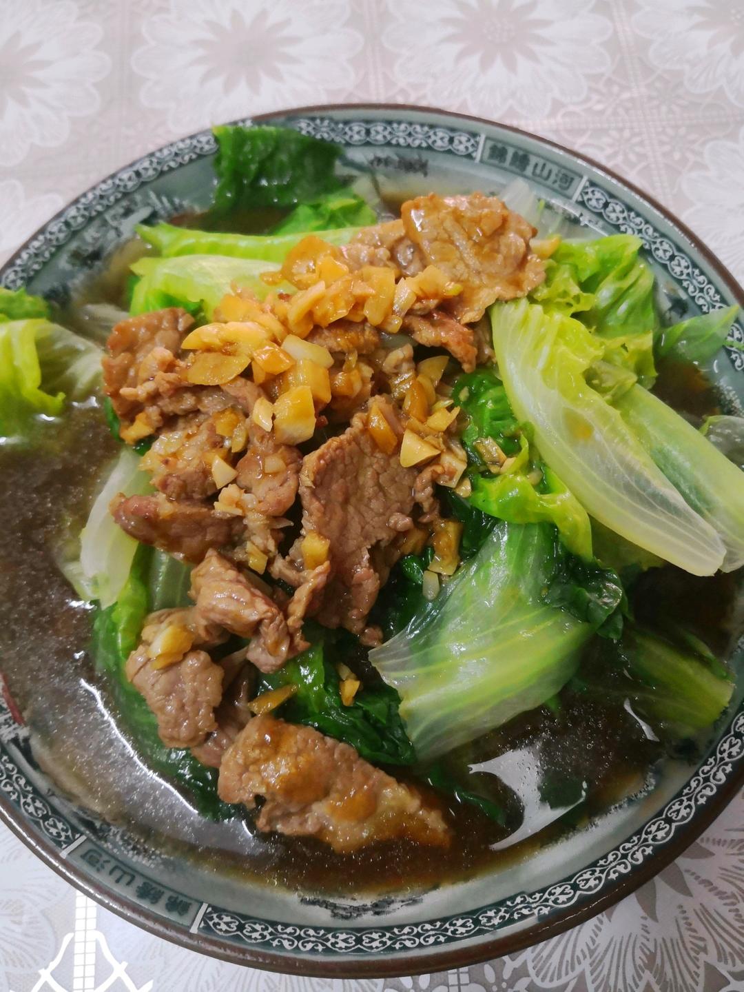 瘦肉炒生菜