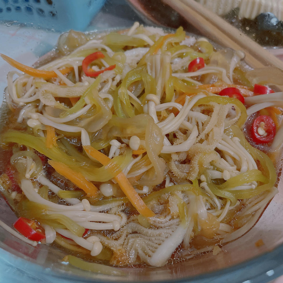 简易版油淋双脆（毛肚+莴笋）