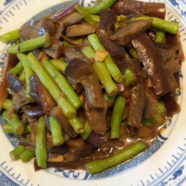 豆豉茄子炒豆角