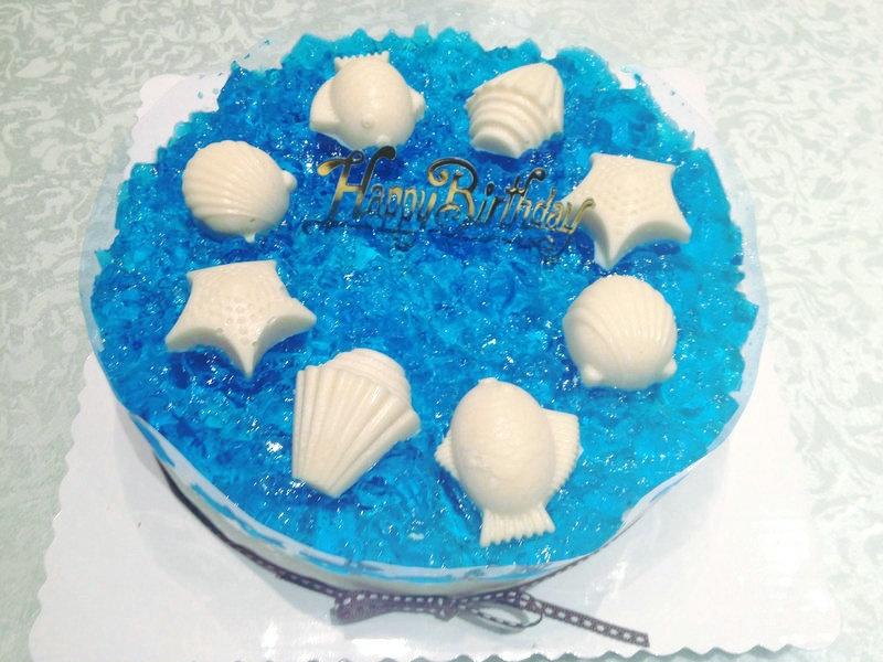 蓝色の海洋酸奶慕斯蛋糕