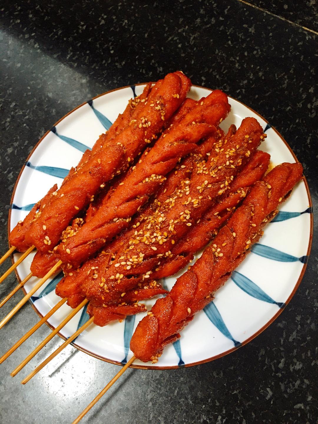 奈斯呀!刷上炸串料.捞出控油.