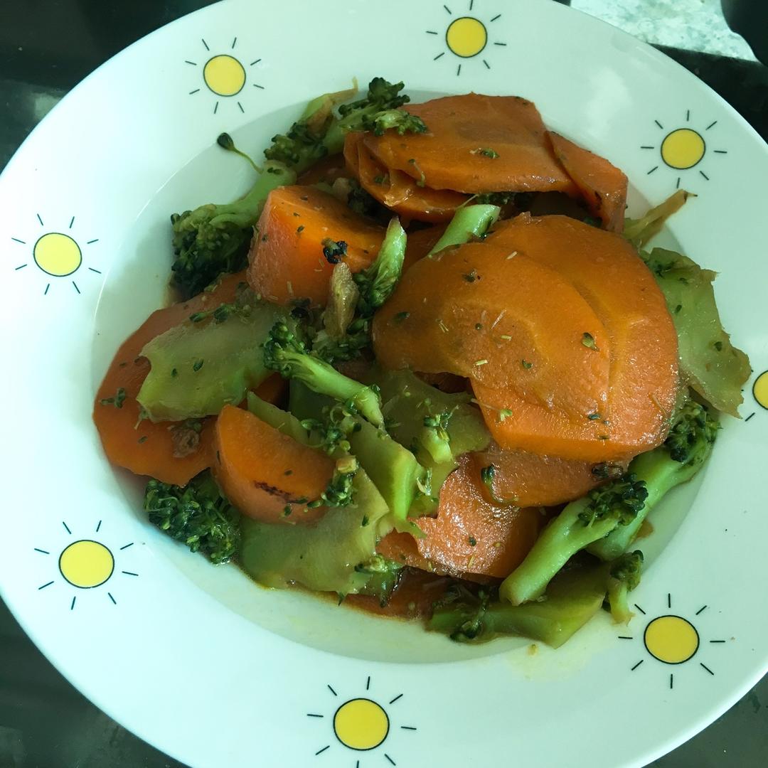 清炒胡萝卜西兰花