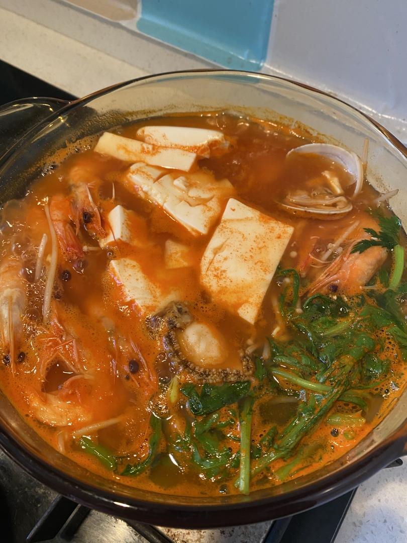 乐小no的幸福生活做的韩式海鲜豆腐汤