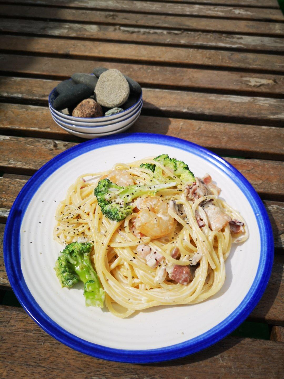 奶油大虾培根意粉