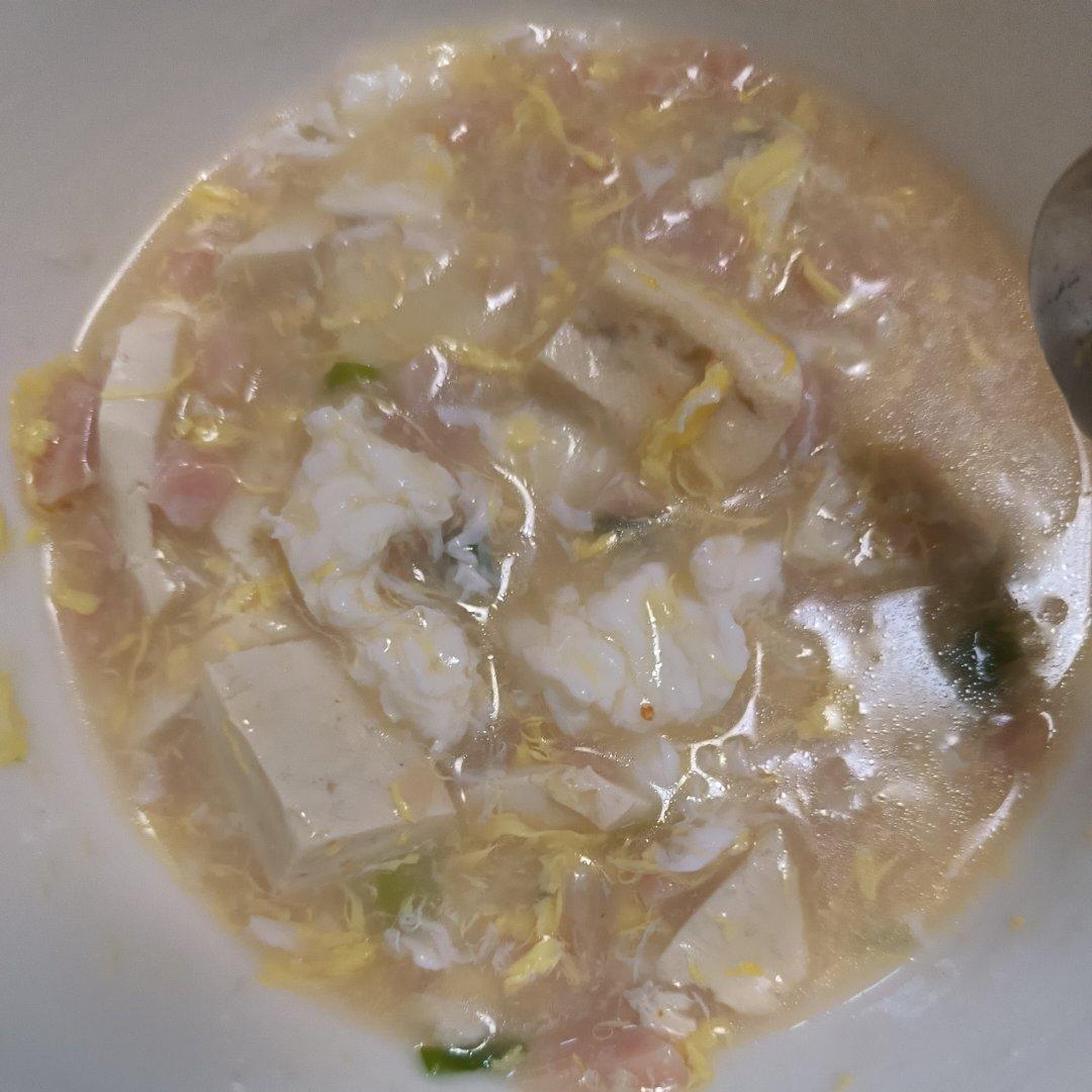 快手低卡营养汤🌿好喝不胖的火腿豆腐鸡蛋汤💯