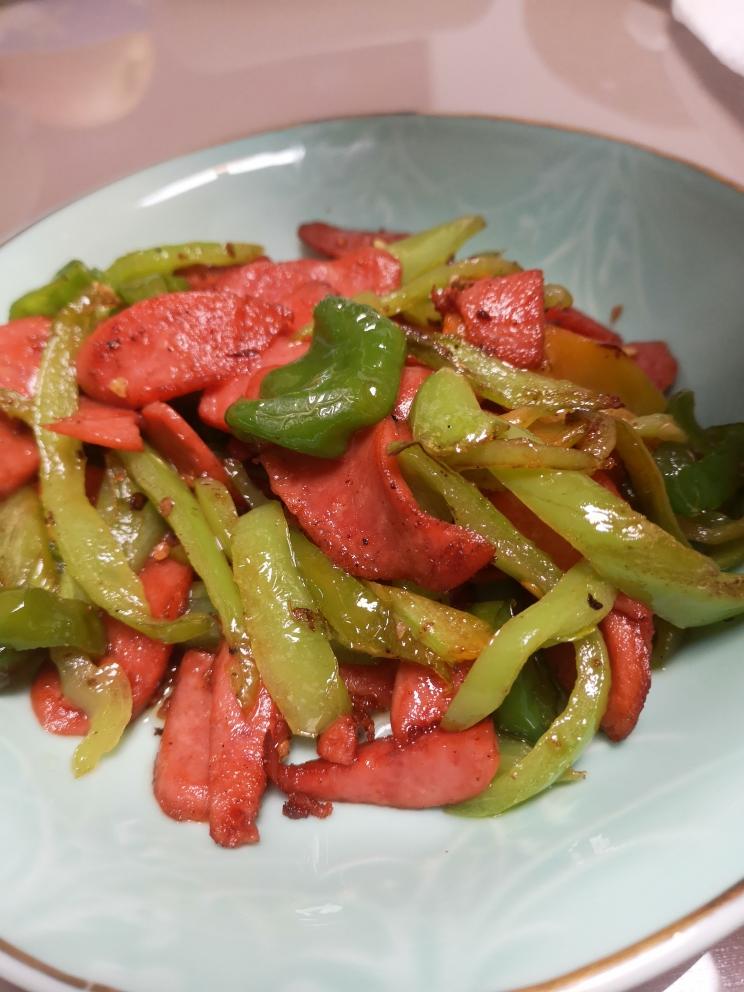青椒炒火腿