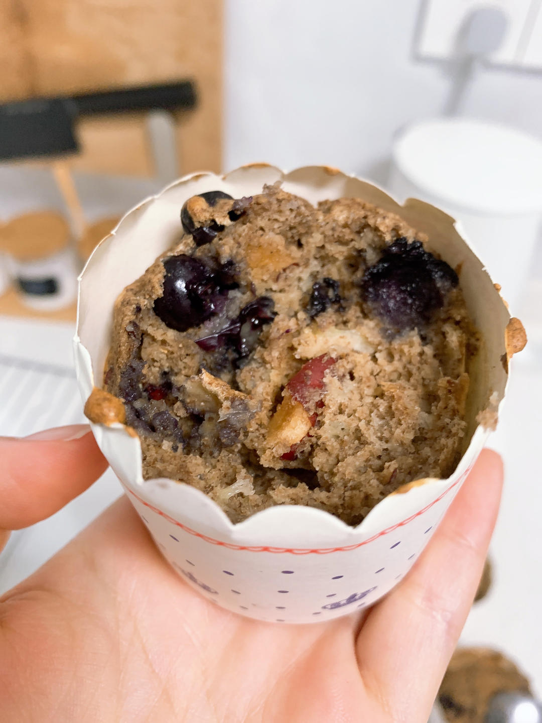 无油无糖香蕉红枣全麦马芬