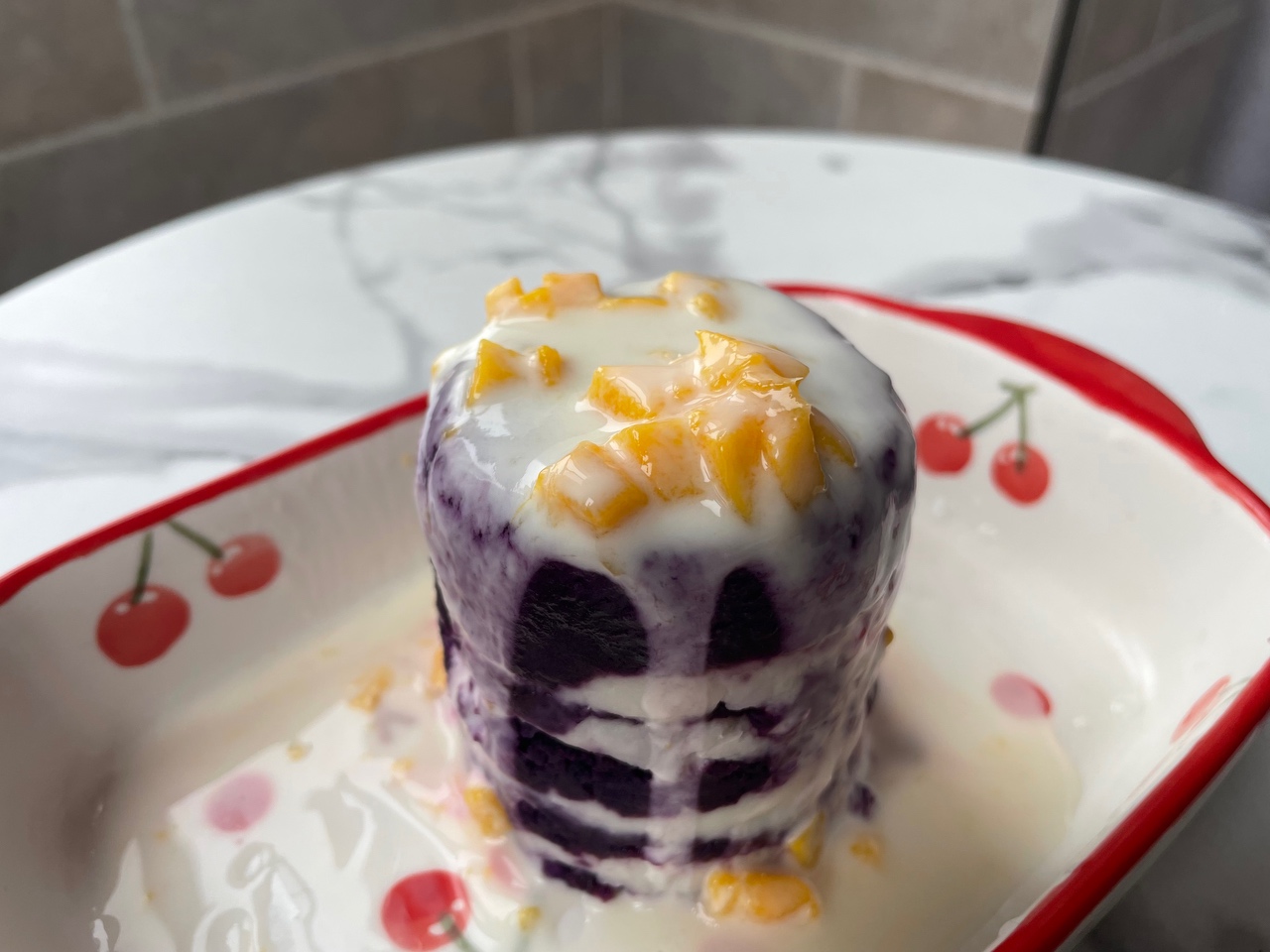 高颜值的紫薯山药糕