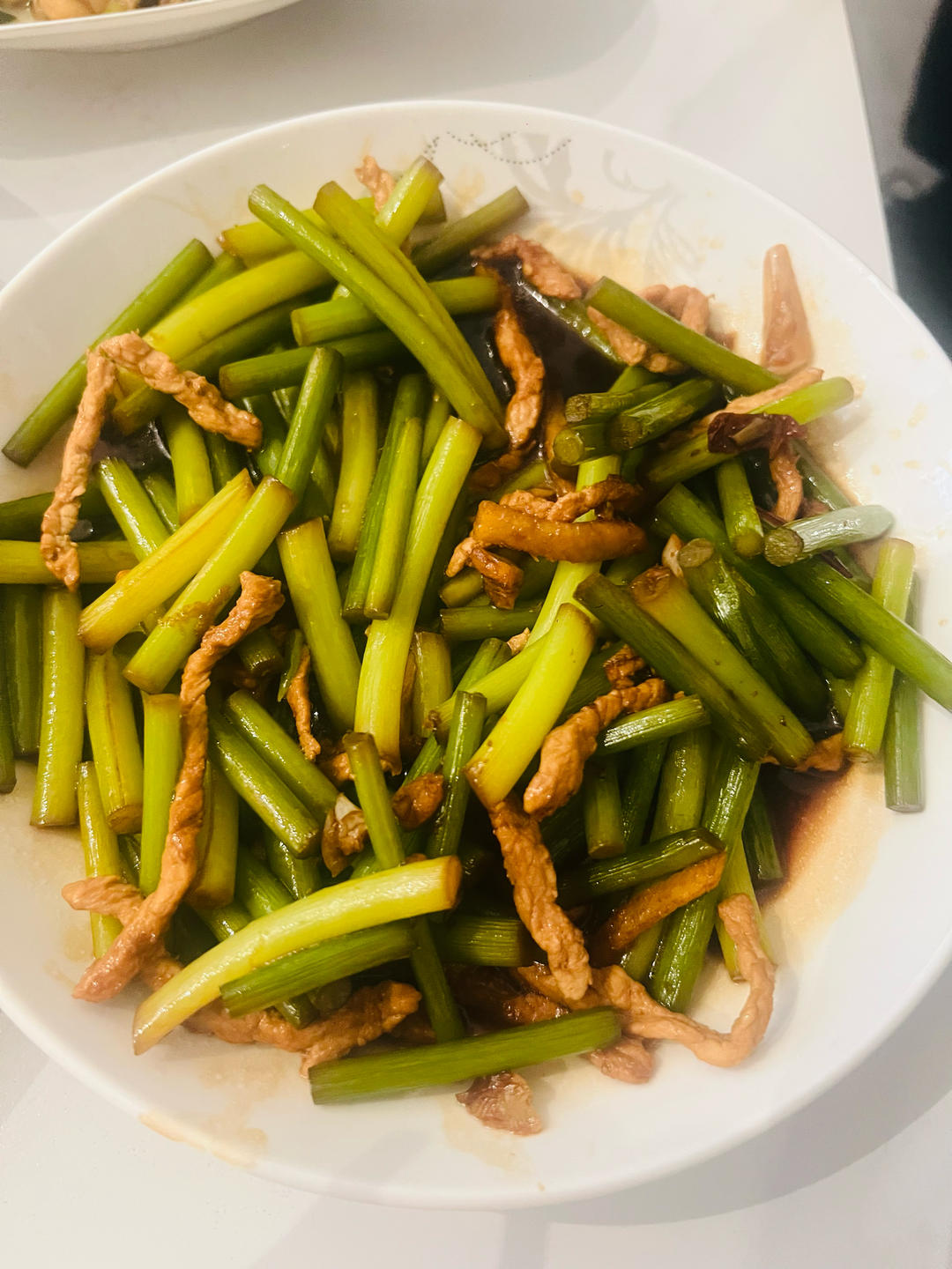 蒜苔炒肉末，三碗米饭都不够吃