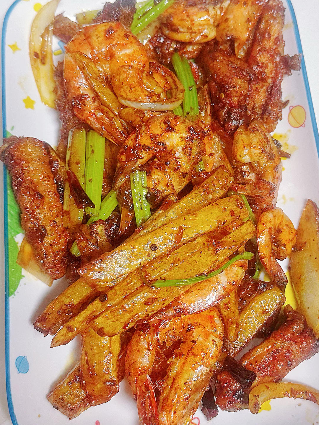 干锅鸡翅香辣虾🍤