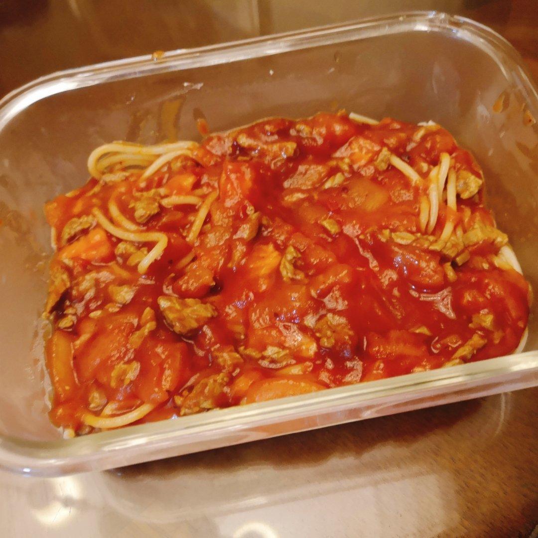 快手芝士番茄肉酱意面🍝【秘制肉酱！】