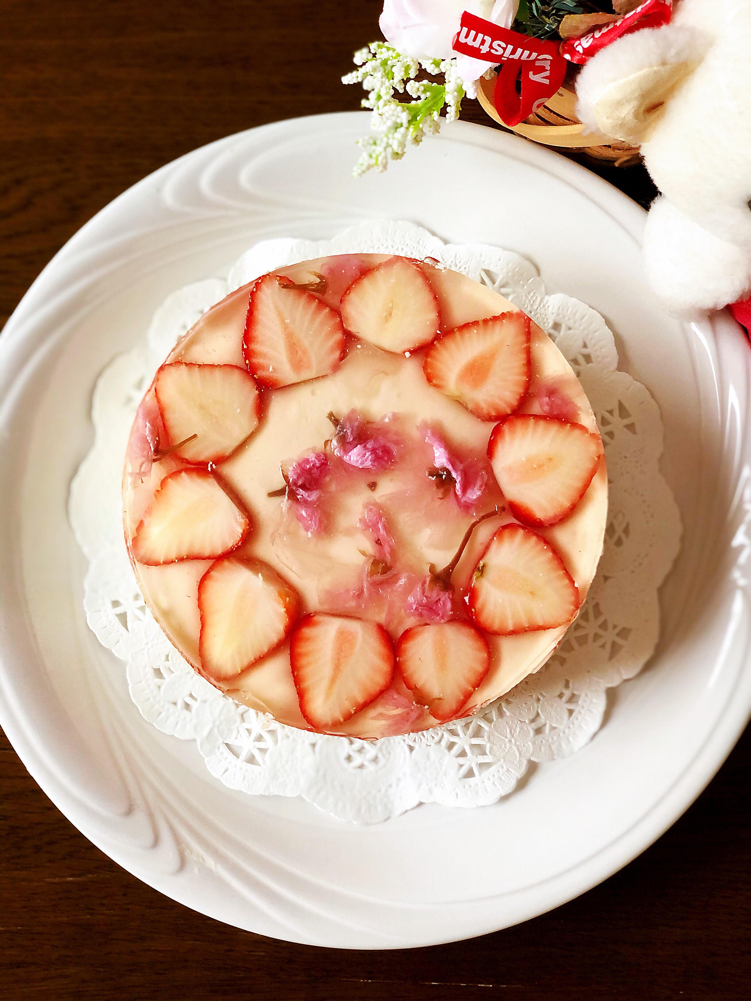 日式樱花🌸芝士慕斯蛋糕的做法