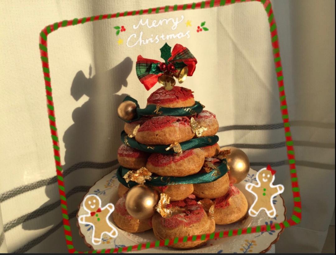 圣诞泡芙花环树🎄的做法