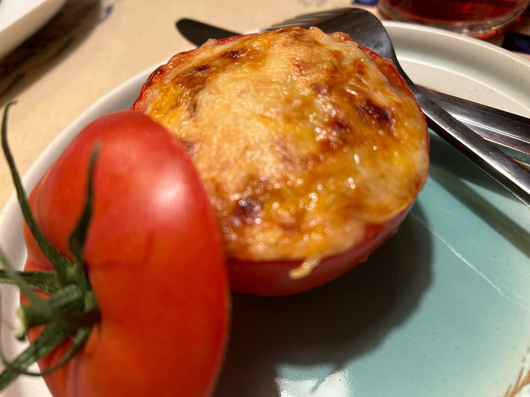 黄金芝士肉酱番茄碗🍅