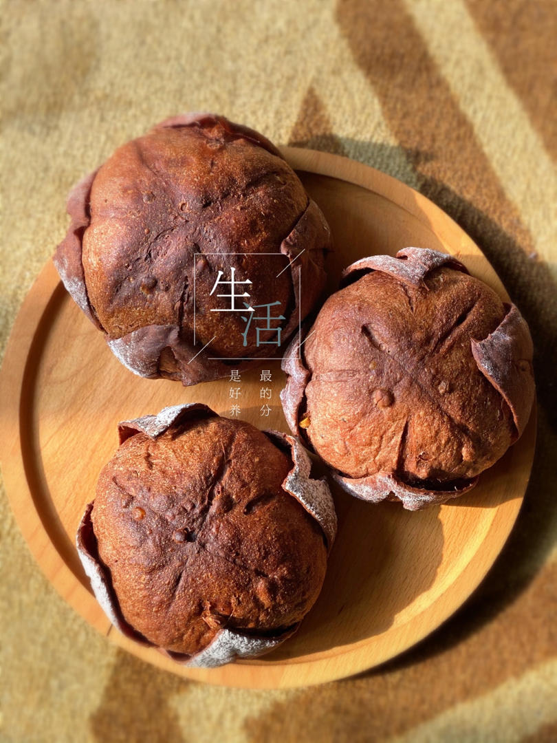 巧克力爆莲面包~波兰种