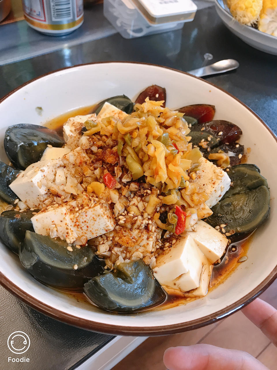 快手菜❗五分钟😋皮蛋豆腐