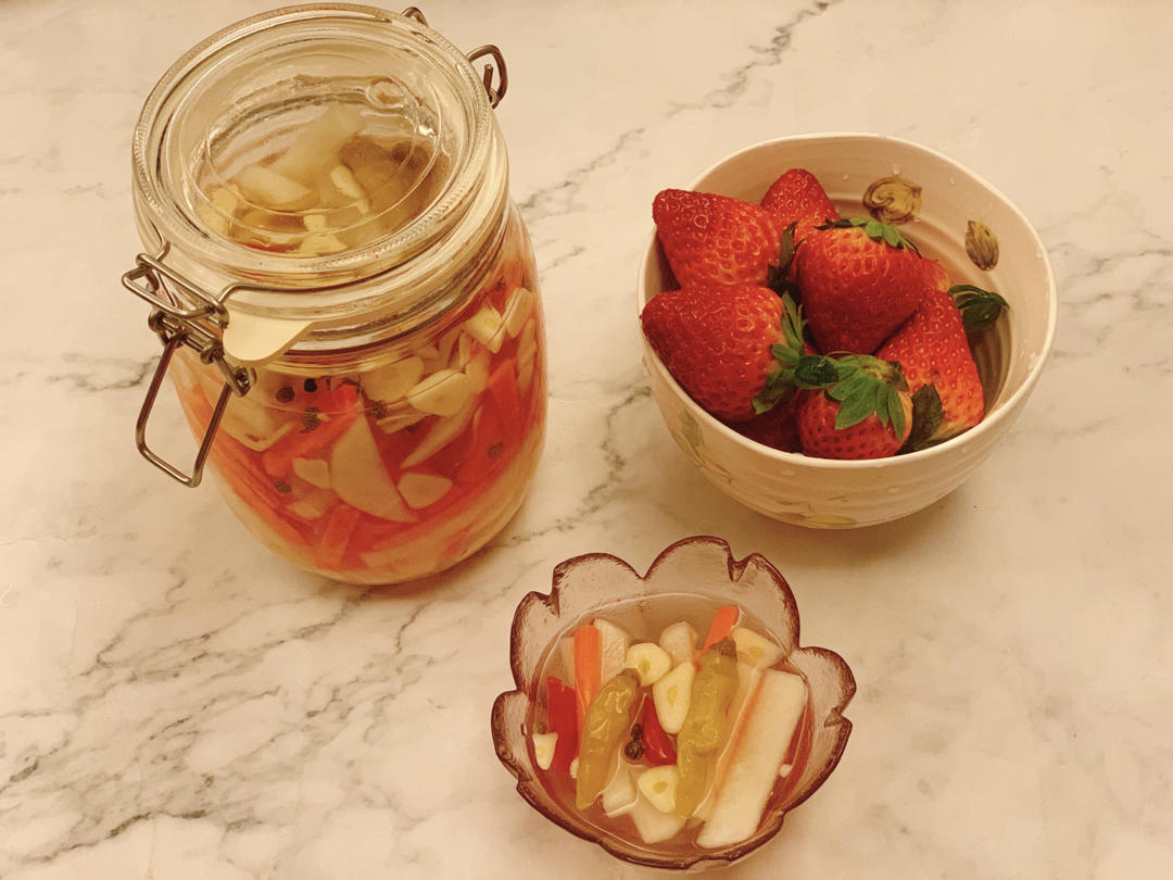 凉菜-醋腌三色萝卜