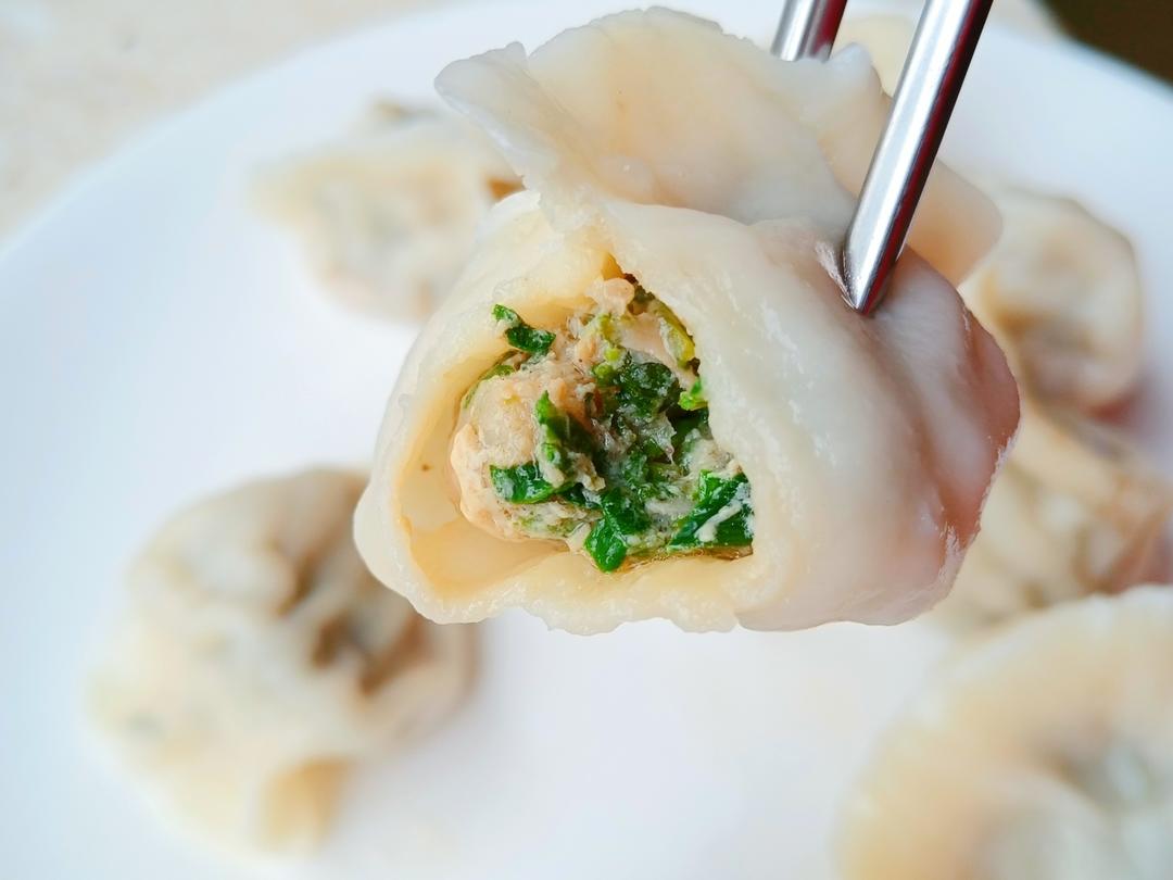 荠菜五花肉蛤蜊肉水饺的做法