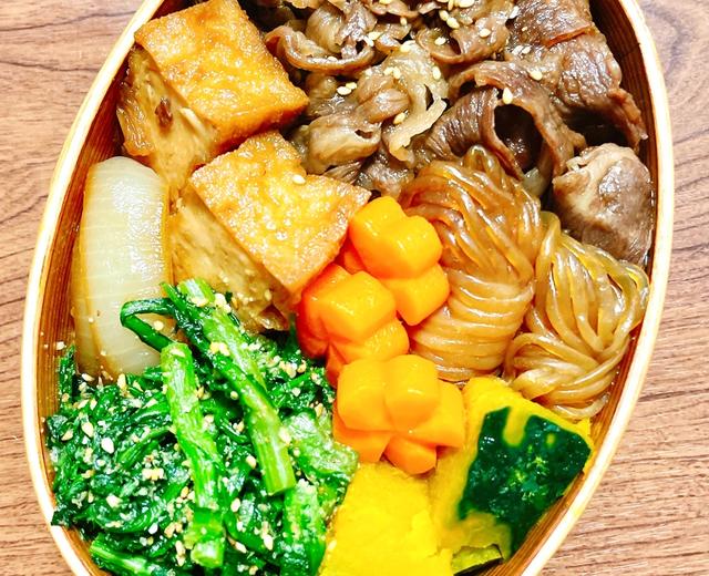 高中生的午餐便当—牛肉Sukiyaki（寿喜锅）的做法