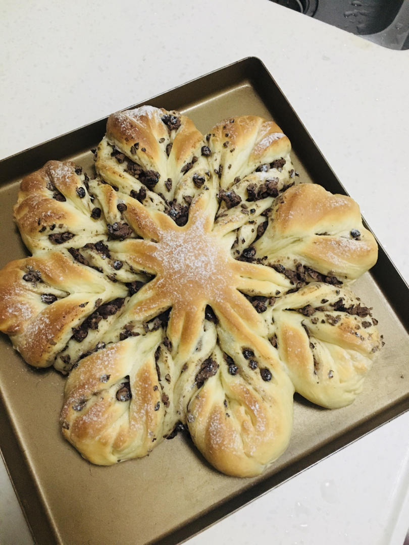 ins风圣诞节雪花豆沙面包---错过了夏天的风秋天的雨 不能再错过冬天的雪花