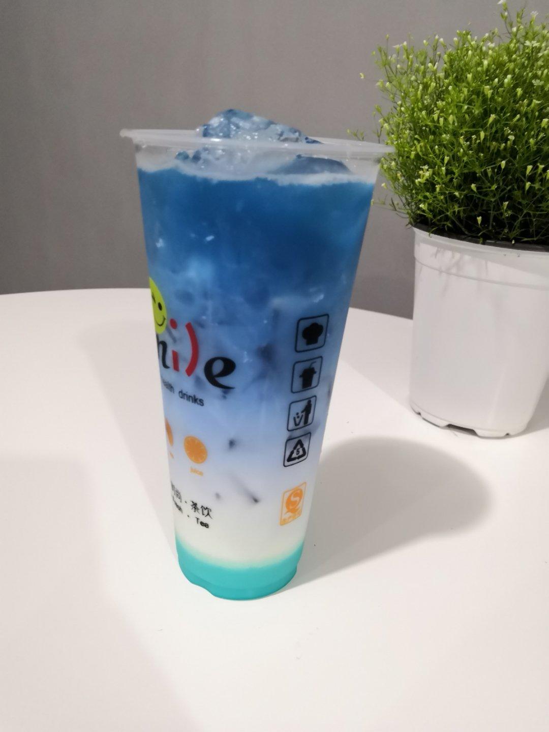 亮 点做的梦幻蓝蝴蝶,蝶豆花 饮品配方做法