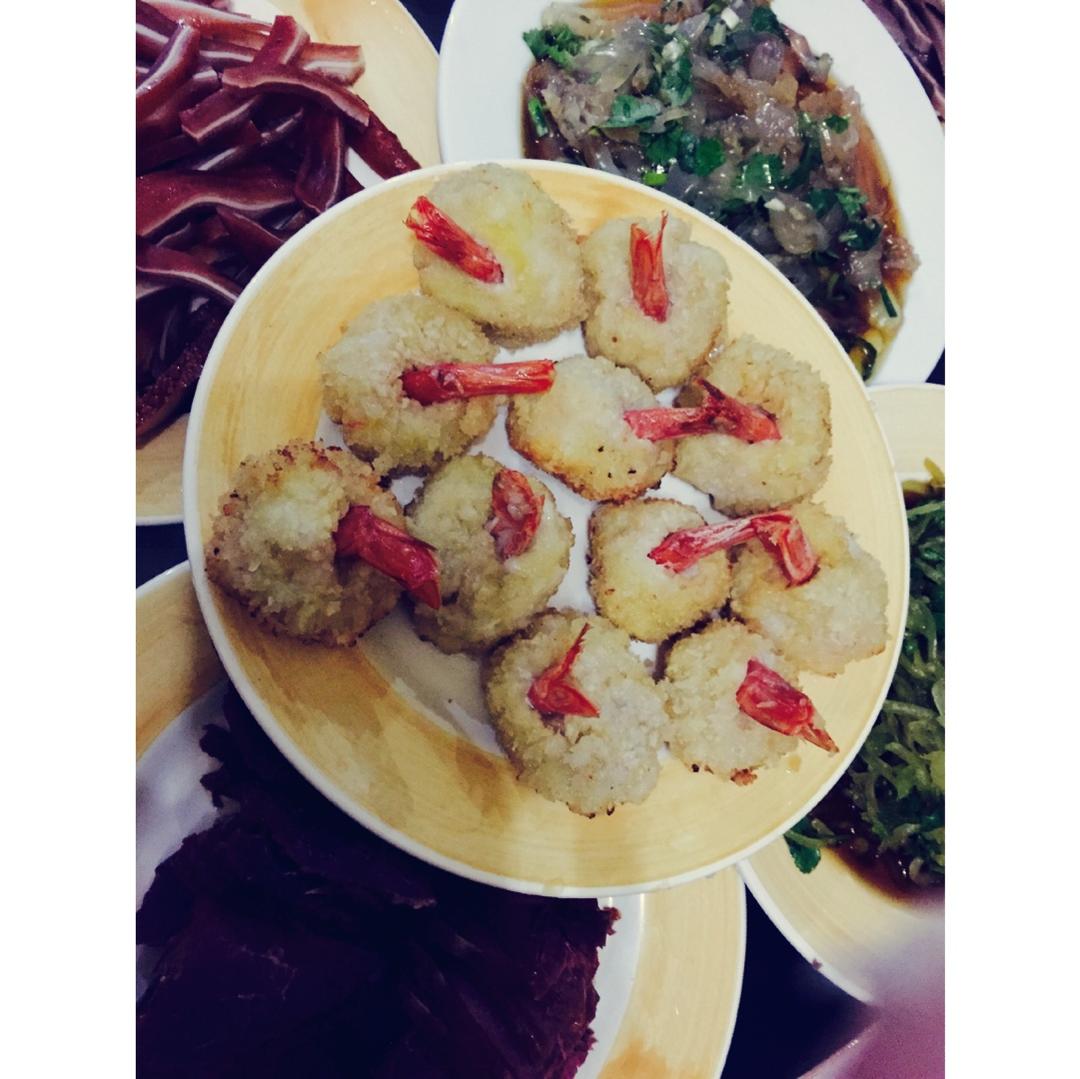 土豆泥鲜虾球