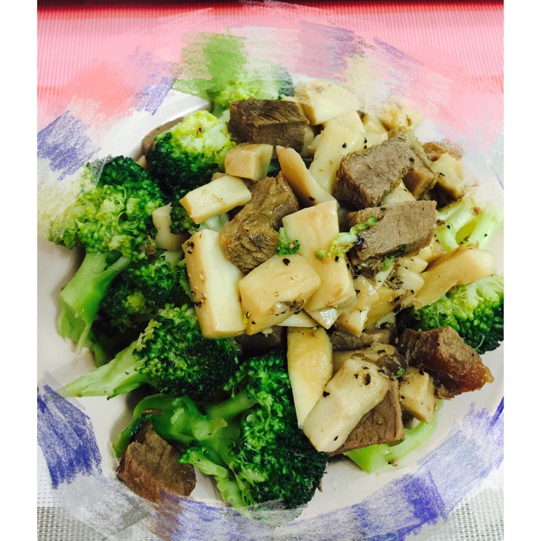 黑胡椒杏鲍菇牛肉粒