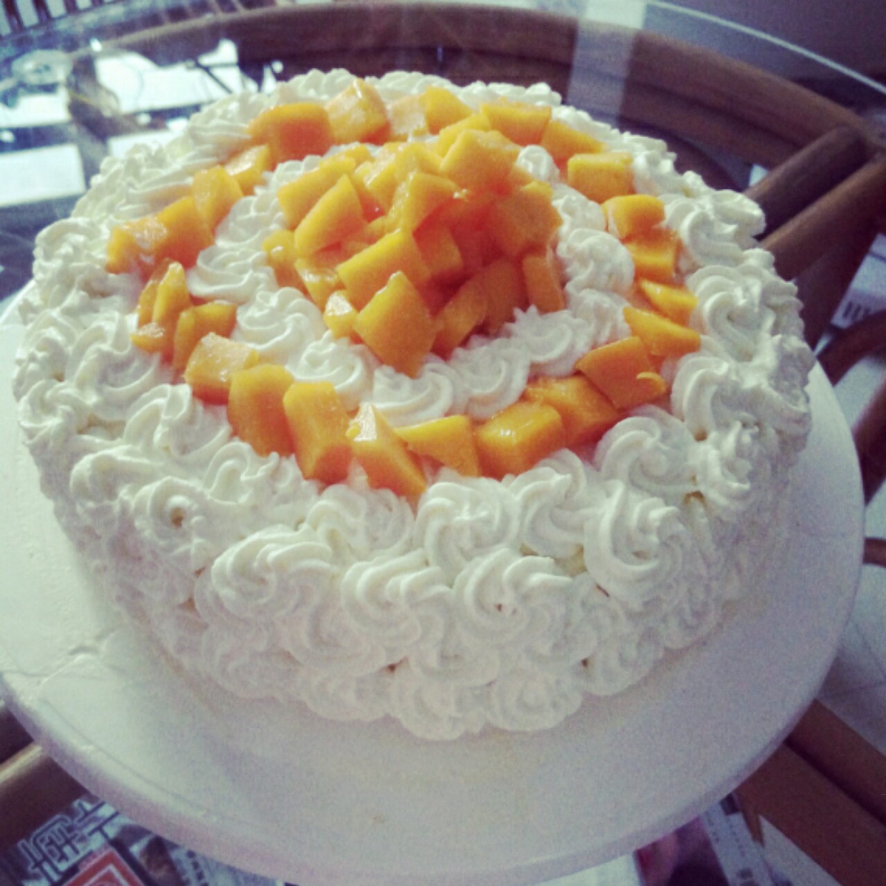 戚风芒果奶油蛋糕