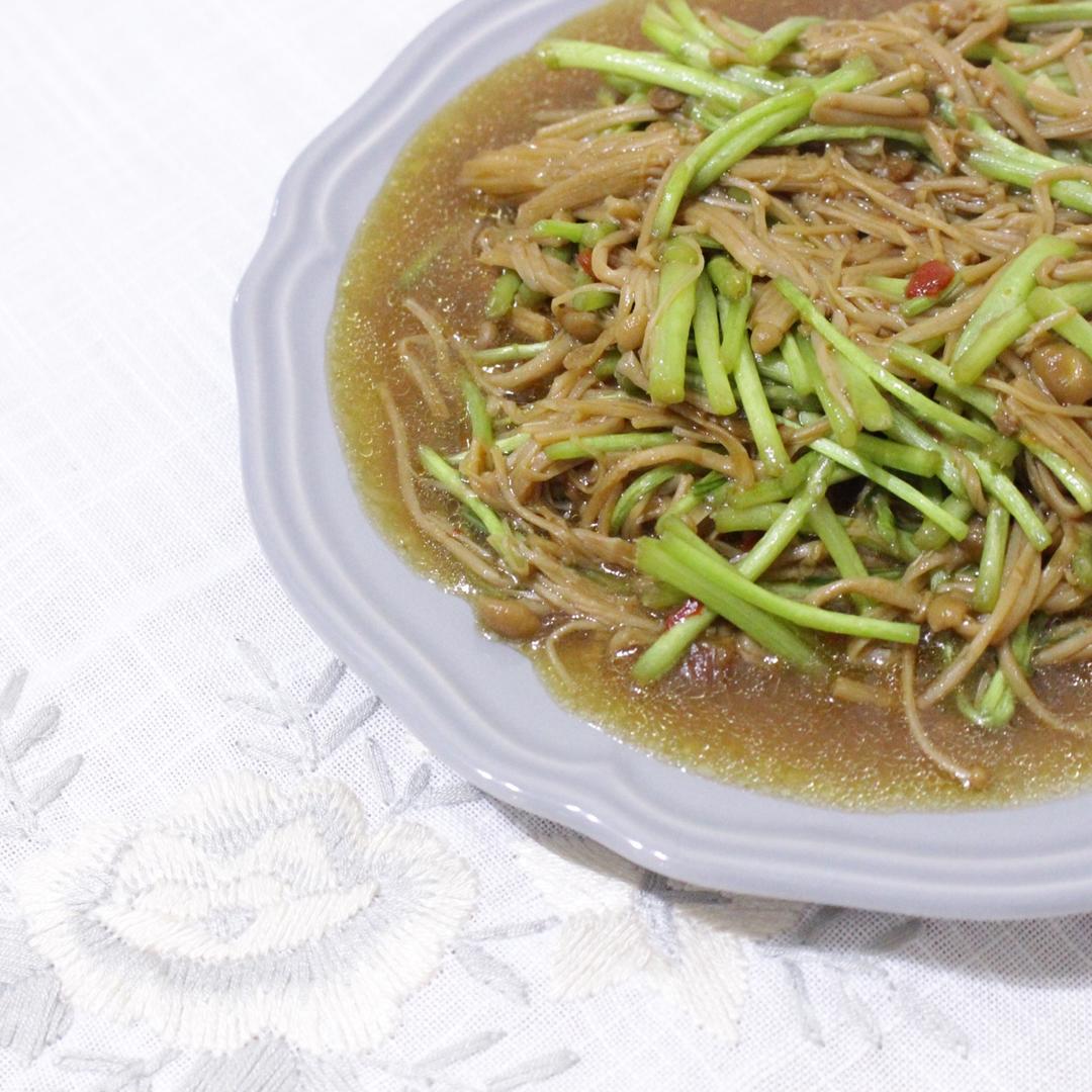 芦蒿炒金针菇的做法