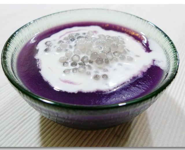 紫薯蓉椰汁西米露的做法