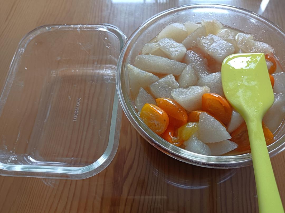 冬季十道素~甜品~金桔炖雪梨（微波炉版）的做法 步骤11