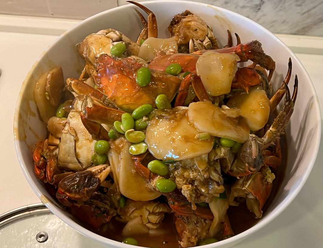 六月黄毛豆炒年糕