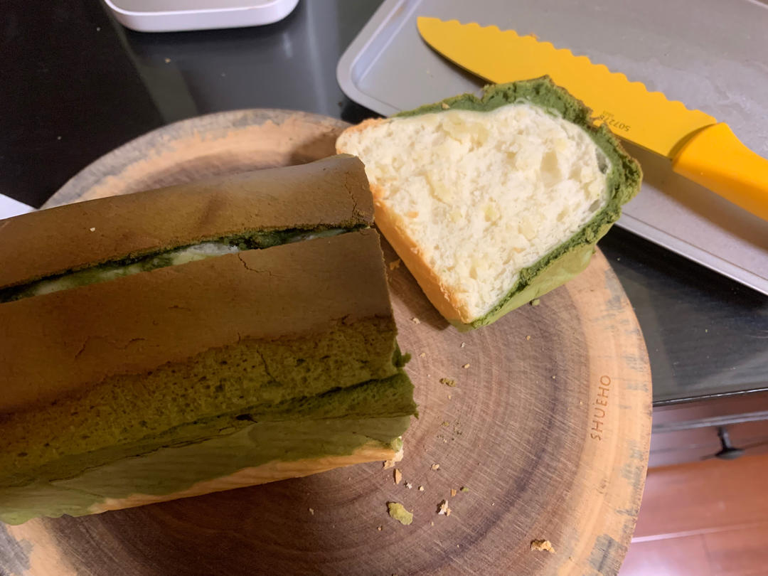 抹茶蛋糕吐司｜每口都是双重美味，太过瘾