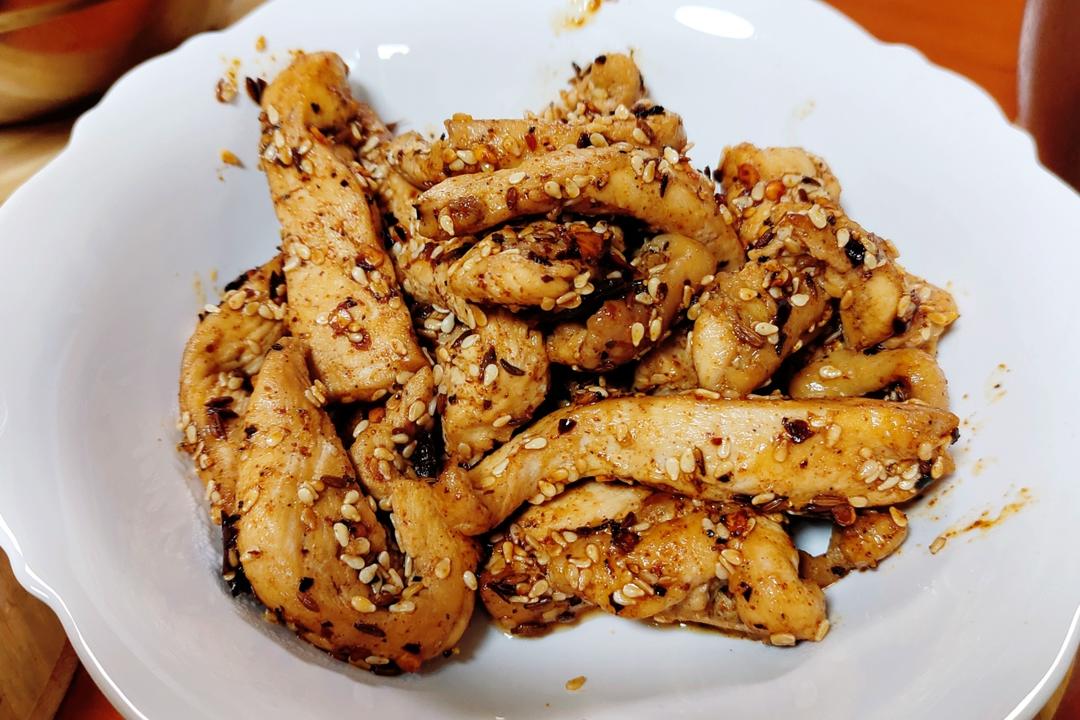 孜然鸡胸肉，低脂低卡好吃无压力。