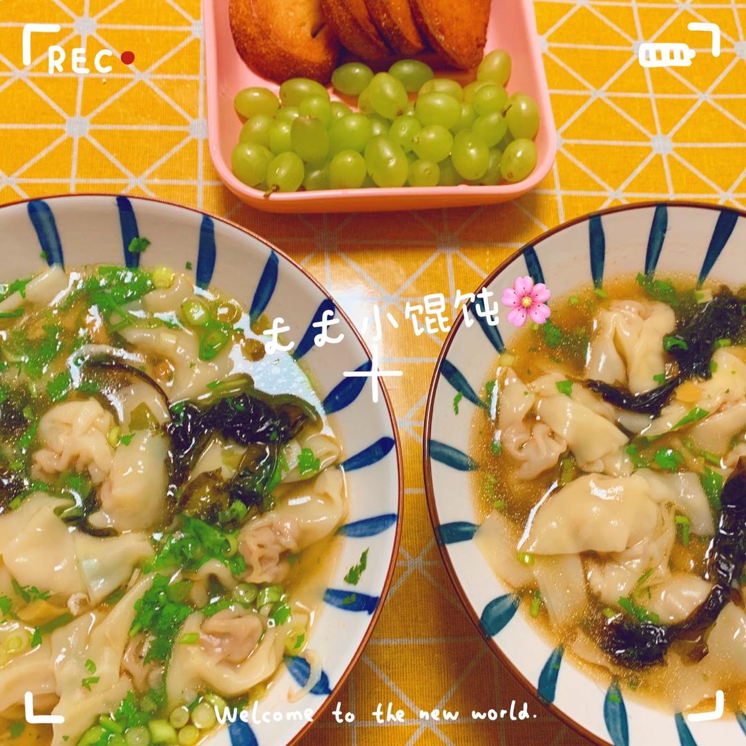 早餐之鲜肉馄饨和油炸馍片