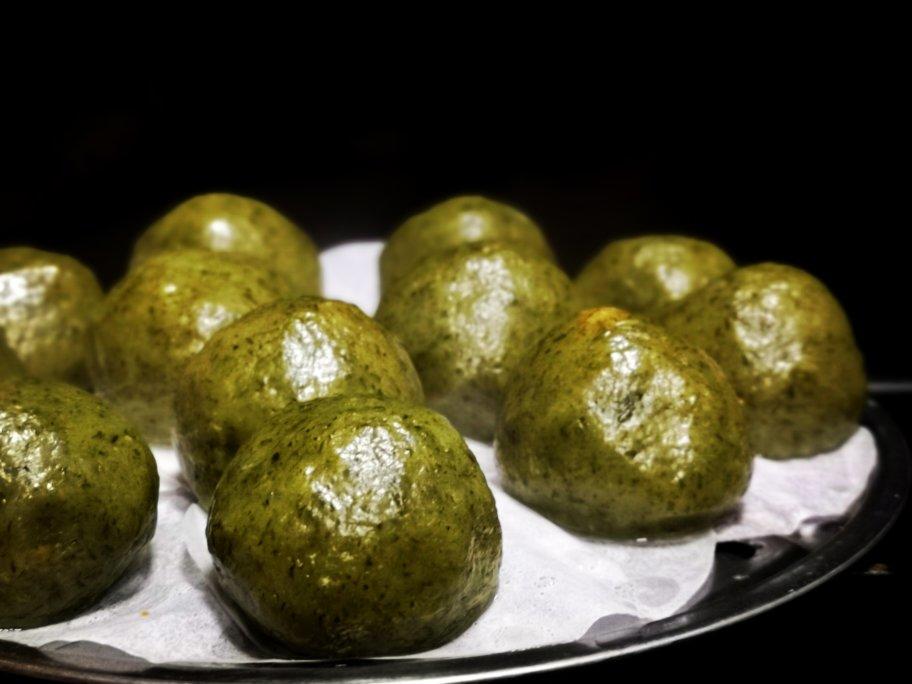 蛋黄肉松青团·艾草粉版