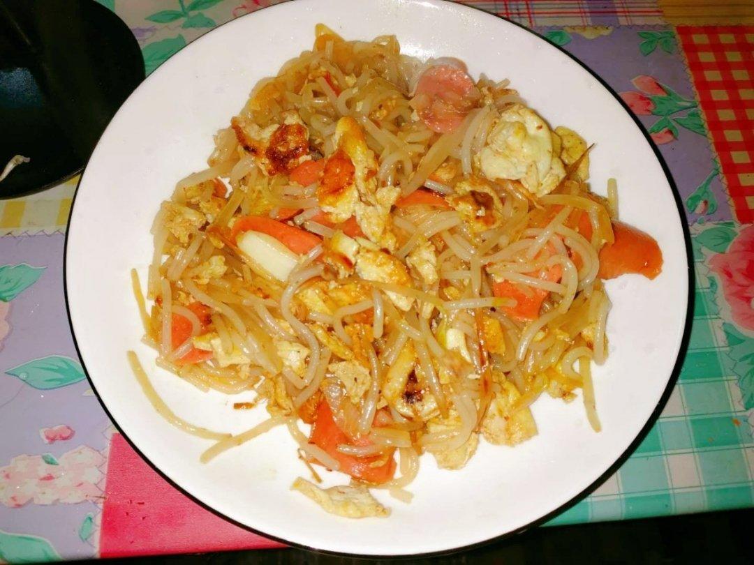 鸡蛋炒米粉，正确泡发干米粉，不碎、不坨、不粘锅、口感Q弹